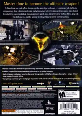 TimeShift (USA) box cover back